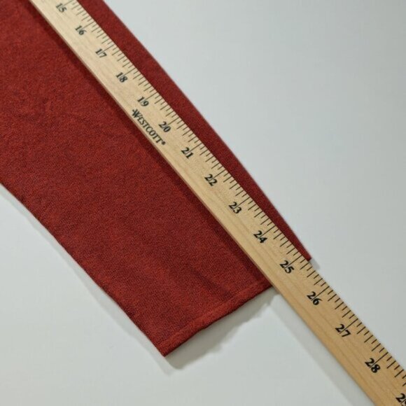 Cable & Gauge Knit Western Top Women XL Burnt Orange LS Suede Fringe V Neck Boho - Picture 6 of 14